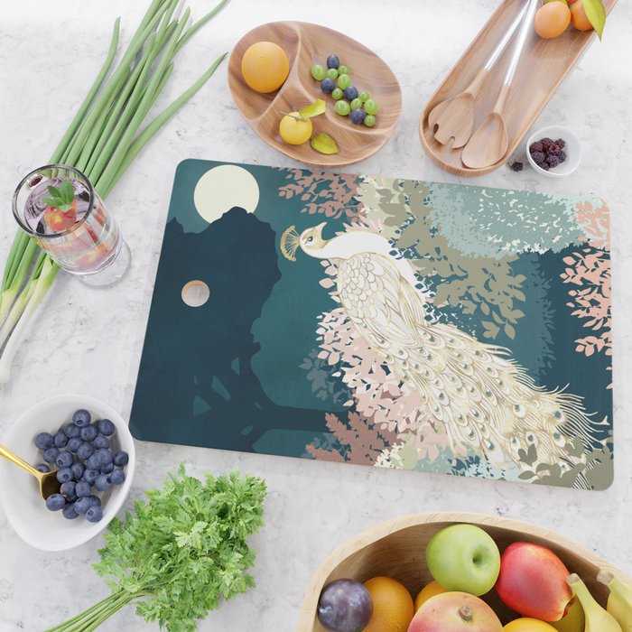 Peacock Garden II Cutting Board Gallery Image 2
