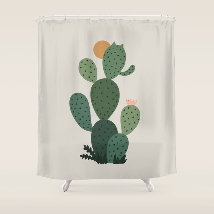 Cat Plants: Cat-tus Shower Curtain Gallery Image 1