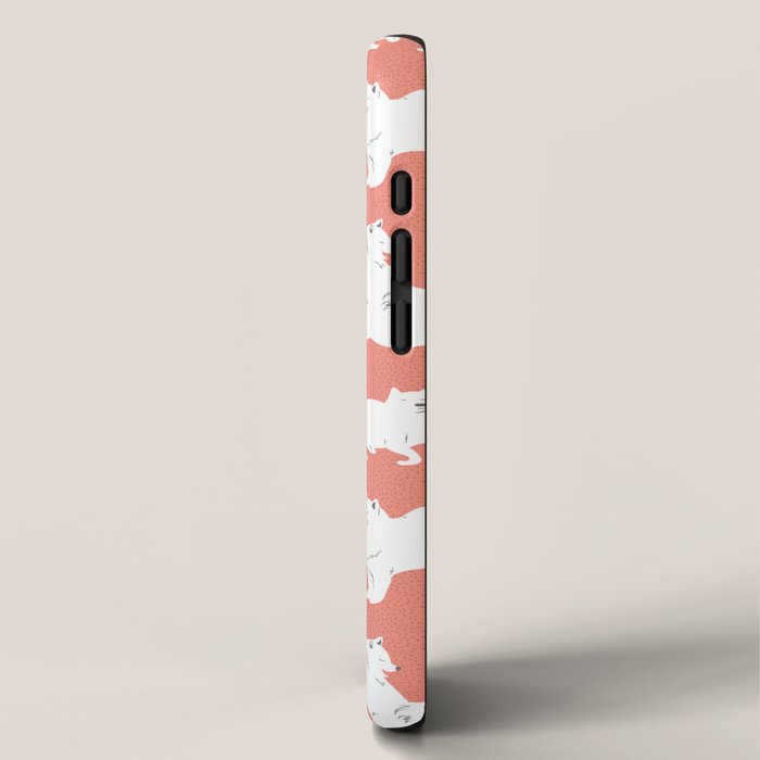 Samoyed Print in Coral iPhone Case Gallery Image 2