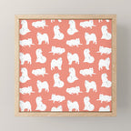Samoyed Print in Coral Mini Art Print Gallery Image 1