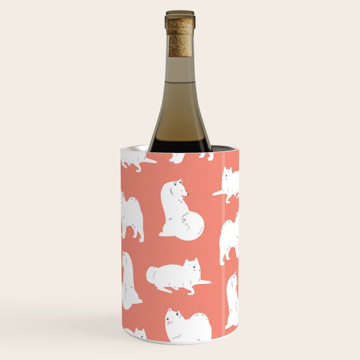 Samoyed Print in Coral Wine Chiller Gallery Image 2
