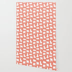 Samoyed Print in Coral Wallpaper Gallery Image 2