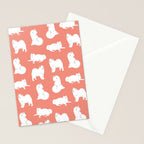 Samoyed Print in Coral Stationery Card Gallery Image 2