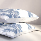 Toile de Jouy Vintage French Navy Blue White Pastoral Pattern Pillow Sham Gallery Image 3