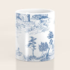 Toile de Jouy Vintage French Navy Blue White Pastoral Pattern Coffee Mug Gallery Image 4
