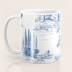 Toile de Jouy Vintage French Navy Blue White Pastoral Pattern Coffee Mug Gallery Image 3