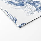 Toile de Jouy Vintage French Navy Blue White Pastoral Pattern Welcome Mat Gallery Image 2