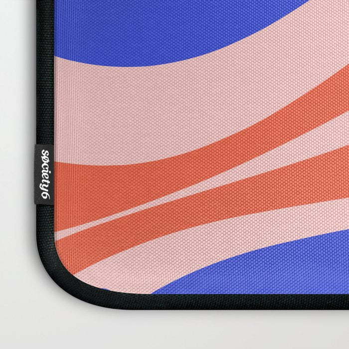 Mellow Flow Retro 60s 70s Abstract Pattern Royal Blue Pink Orange Laptop Sleeve Gallery Image 3