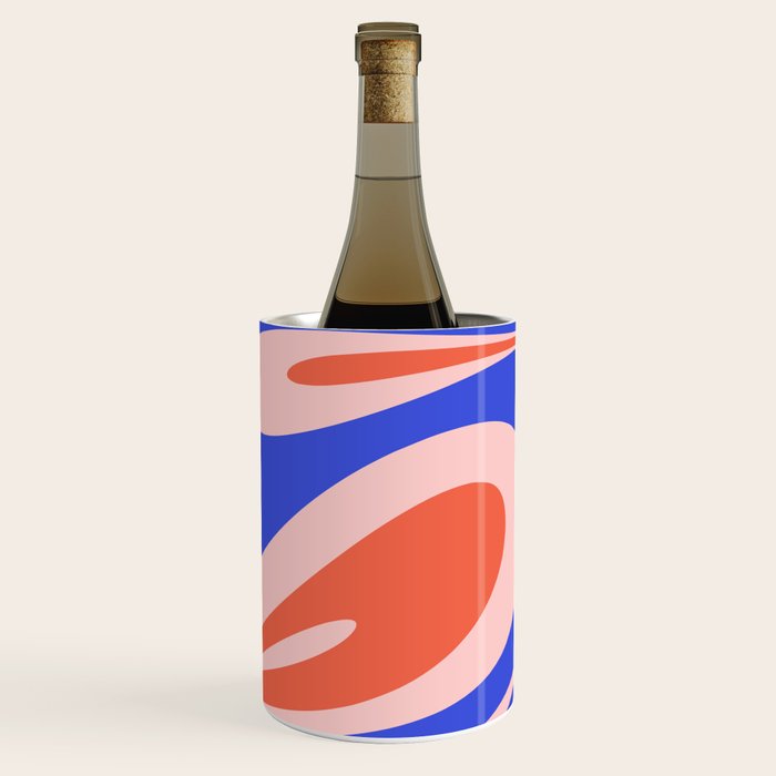 Mellow Flow Retro 60s 70s Abstract Pattern Royal Blue Pink Orange Wine Chiller Gallery Image 1