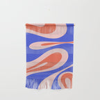 Mellow Flow Retro 60s 70s Abstract Pattern Royal Blue Pink Orange Wall Hanging Gallery Image 1