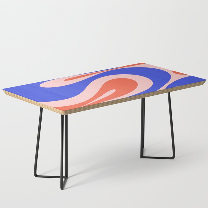 Mellow Flow Retro 60s 70s Abstract Pattern Royal Blue Pink Orange Coffee Table Gallery Image 1