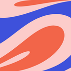 Mellow Flow Retro 60s 70s Abstract Pattern Royal Blue Pink Orange Coffee Mug Gallery Image 2