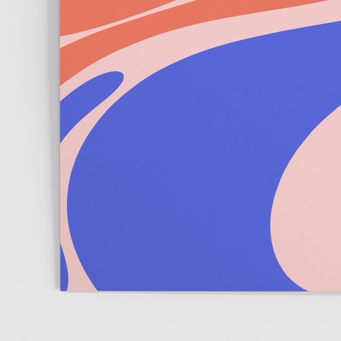 Mellow Flow Retro 60s 70s Abstract Pattern Royal Blue Pink Orange Poster Gallery Image 3