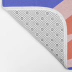 Mellow Flow Retro 60s 70s Abstract Pattern Royal Blue Pink Orange Bath Mat Gallery Image 2
