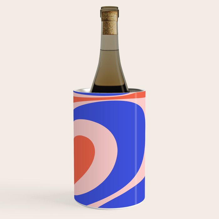 Mellow Flow Retro 60s 70s Abstract Pattern Royal Blue Pink Orange Wine Chiller Gallery Image 3