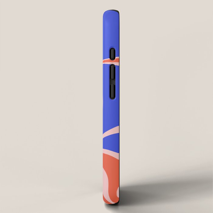 Mellow Flow Retro 60s 70s Abstract Pattern Royal Blue Pink Orange iPhone Case Gallery Image 2