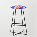 Mellow Flow Retro 60s 70s Abstract Pattern Royal Blue Pink Orange Stool Gallery Image 1