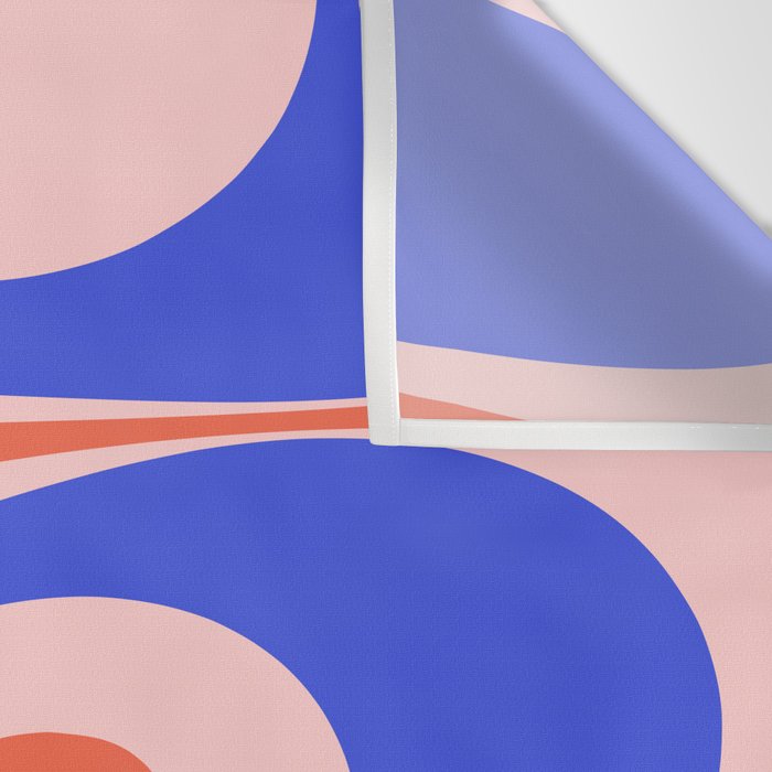 Mellow Flow Retro 60s 70s Abstract Pattern Royal Blue Pink Orange Wall Tapestry Gallery Image 3