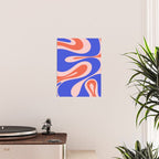 Mellow Flow Retro 60s 70s Abstract Pattern Royal Blue Pink Orange Poster Gallery Image 2