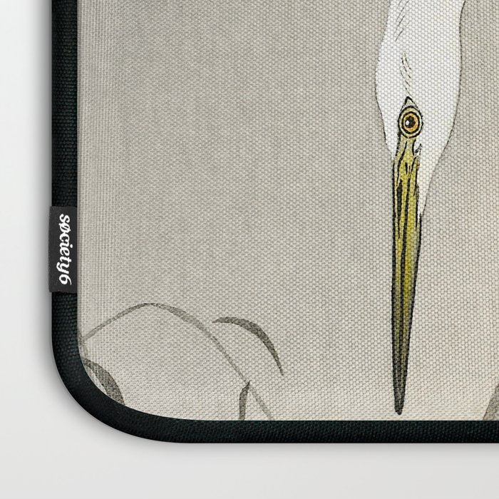 Heron sitting on a tree  - Vintage Japanese Woodblock Print Art Laptop Sleeve Gallery Image 3