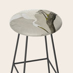 Heron sitting on a tree  - Vintage Japanese Woodblock Print Art Stool Gallery Image 2