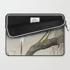 Heron sitting on a tree  - Vintage Japanese Woodblock Print Art Laptop Sleeve Gallery Image 2