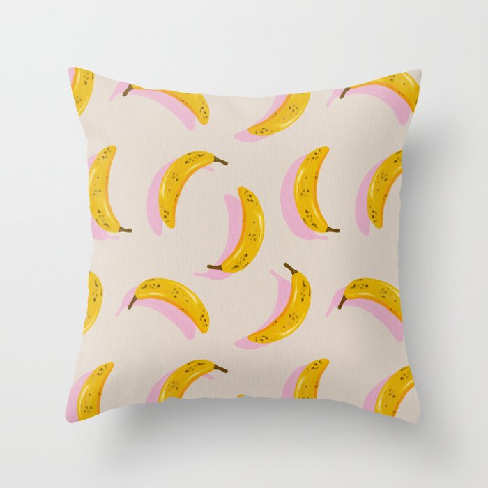 Banana Pattern - Pink Palette Throw Pillow Gallery Image 6