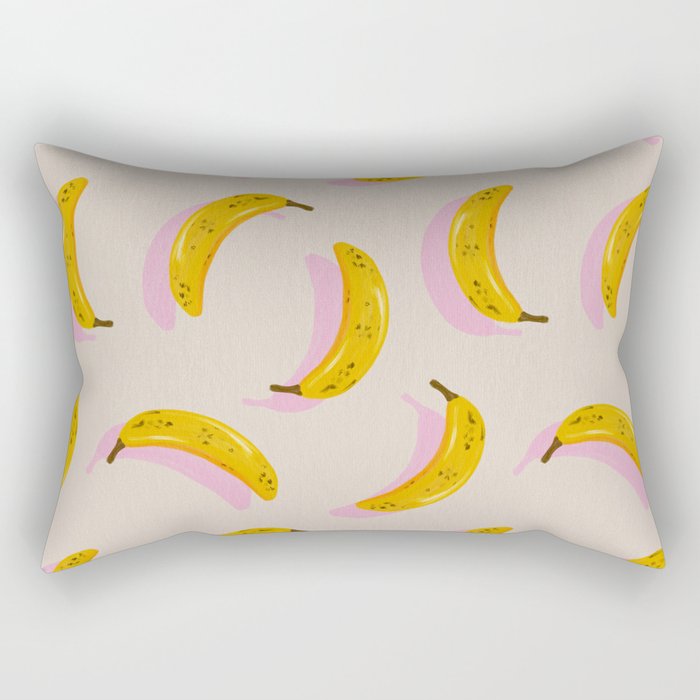 Banana Pattern - Pink Palette Rectangular Pillow Gallery Image 1
