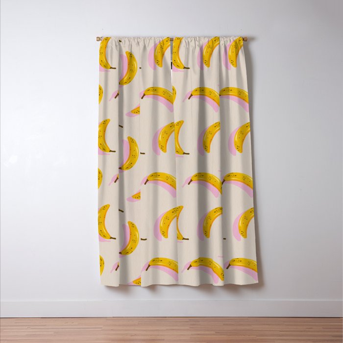 Banana Pattern - Pink Palette Window Curtain Gallery Image 3