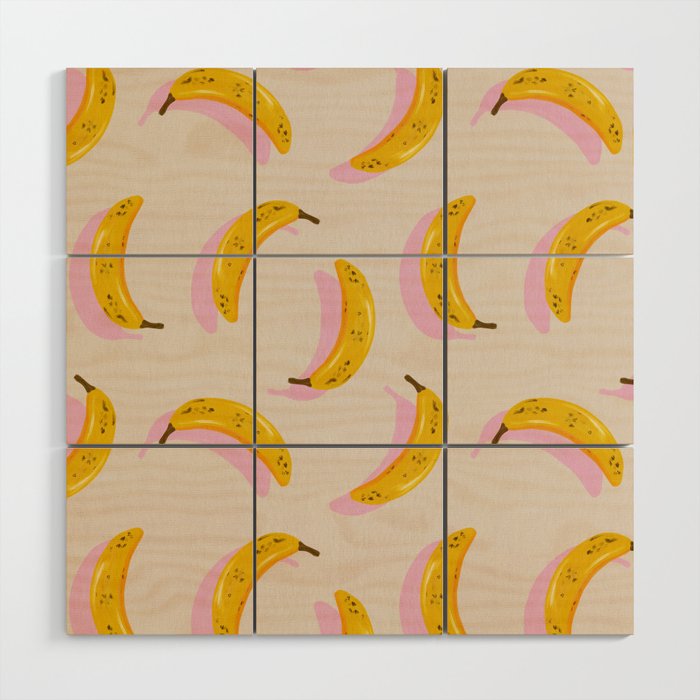 Banana Pattern - Pink Palette Wood Wall Art Gallery Image 1