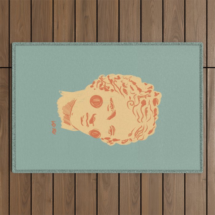Ancient head #1 Outdoor Rug Gallery Image 1