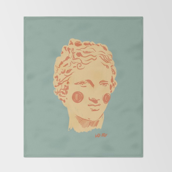 Ancient head #1 Throw Blanket Gallery Image 2