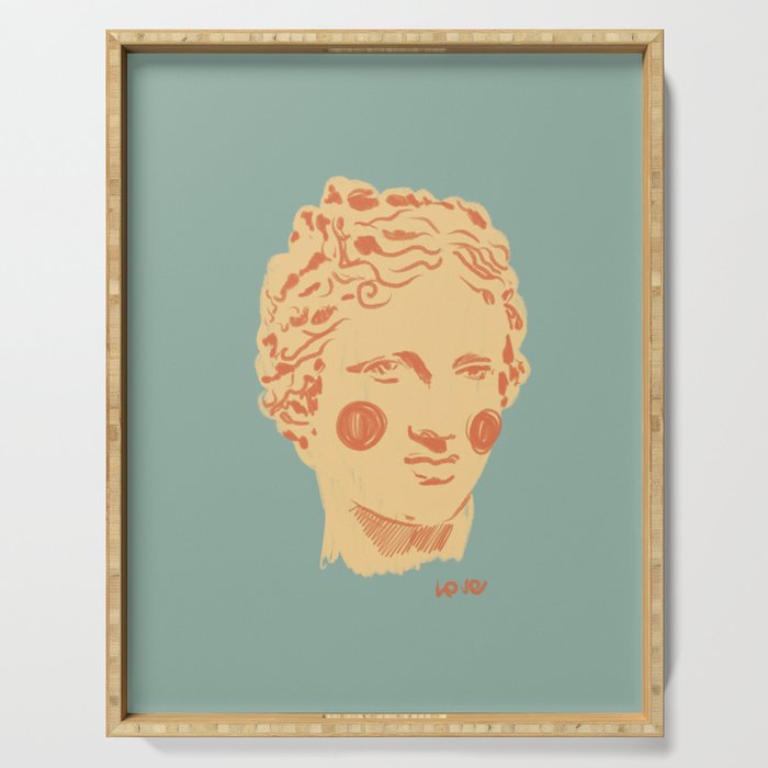 Ancient head #1 Serving Tray Gallery Image 1