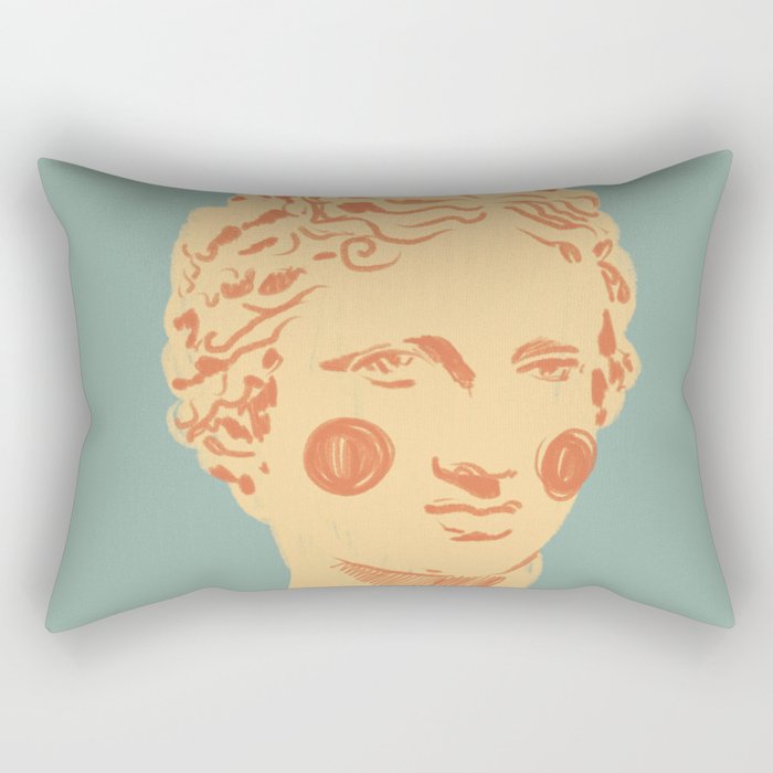 Ancient head #1 Rectangular Pillow Gallery Image 1