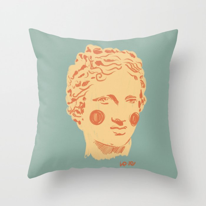 Ancient head #1 Throw Pillow Gallery Image 6