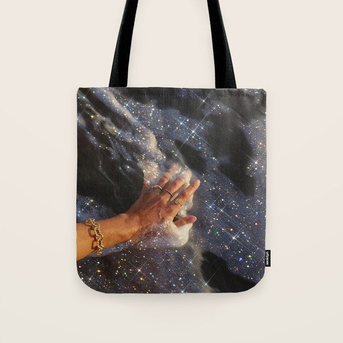 SUMMER, I MISS YOU | collage | waves | ocean | sea | summer | vacation | happy | touch | blue  Tote Bag Gallery Image 1
