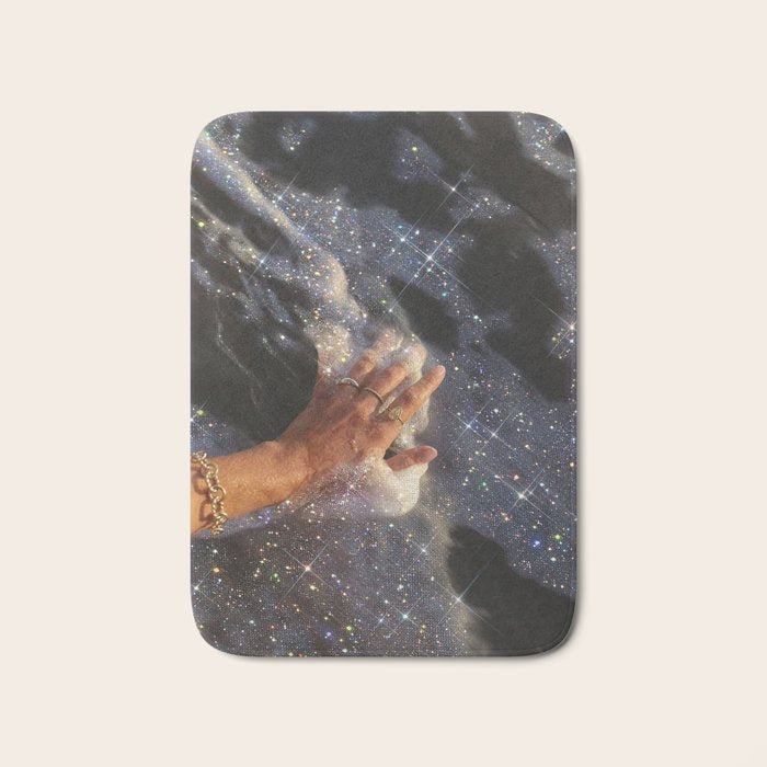 SUMMER, I MISS YOU | collage | waves | ocean | sea | summer | vacation | happy | touch | blue  Bath Mat Gallery Image 1