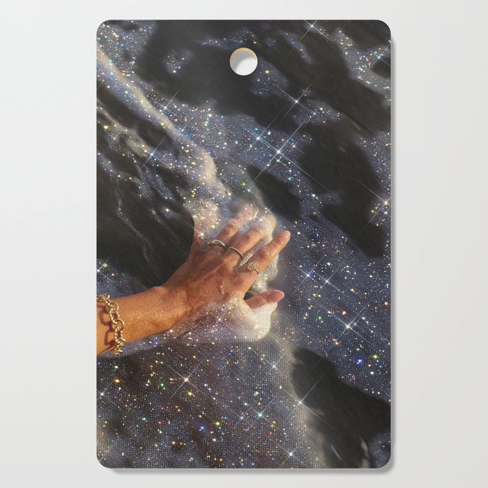 SUMMER, I MISS YOU | collage | waves | ocean | sea | summer | vacation | happy | touch | blue  Cutting Board Gallery Image 1