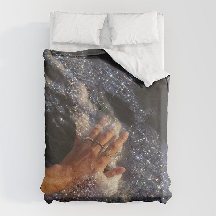 SUMMER, I MISS YOU | collage | waves | ocean | sea | summer | vacation | happy | touch | blue  Duvet Cover Gallery Image 6