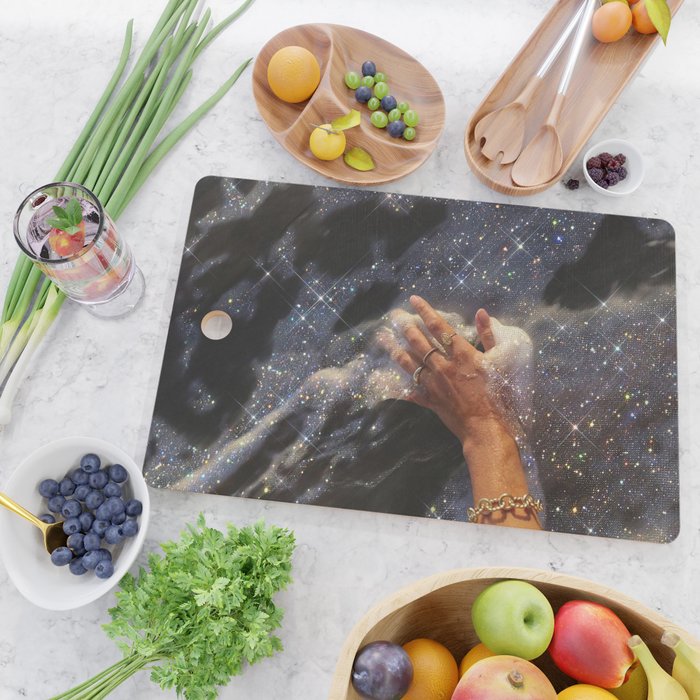 SUMMER, I MISS YOU | collage | waves | ocean | sea | summer | vacation | happy | touch | blue  Cutting Board Gallery Image 2