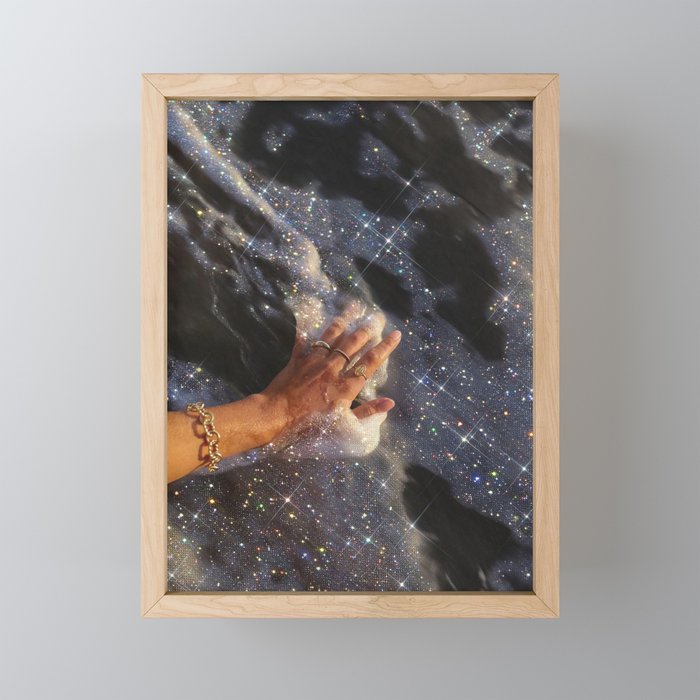 SUMMER, I MISS YOU | collage | waves | ocean | sea | summer | vacation | happy | touch | blue  Mini Art Print Gallery Image 1