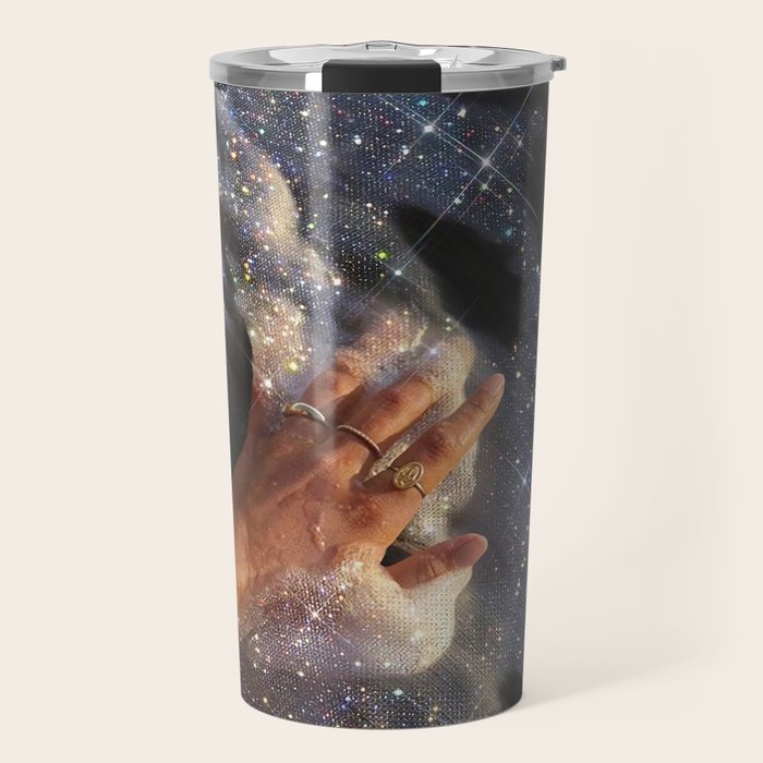 SUMMER, I MISS YOU | collage | waves | ocean | sea | summer | vacation | happy | touch | blue  Travel Mug Gallery Image 1