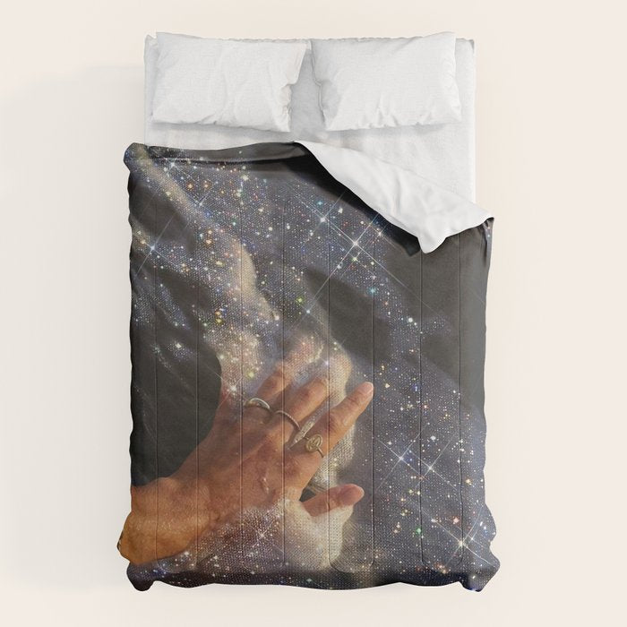 SUMMER, I MISS YOU | collage | waves | ocean | sea | summer | vacation | happy | touch | blue  Comforter Gallery Image 6