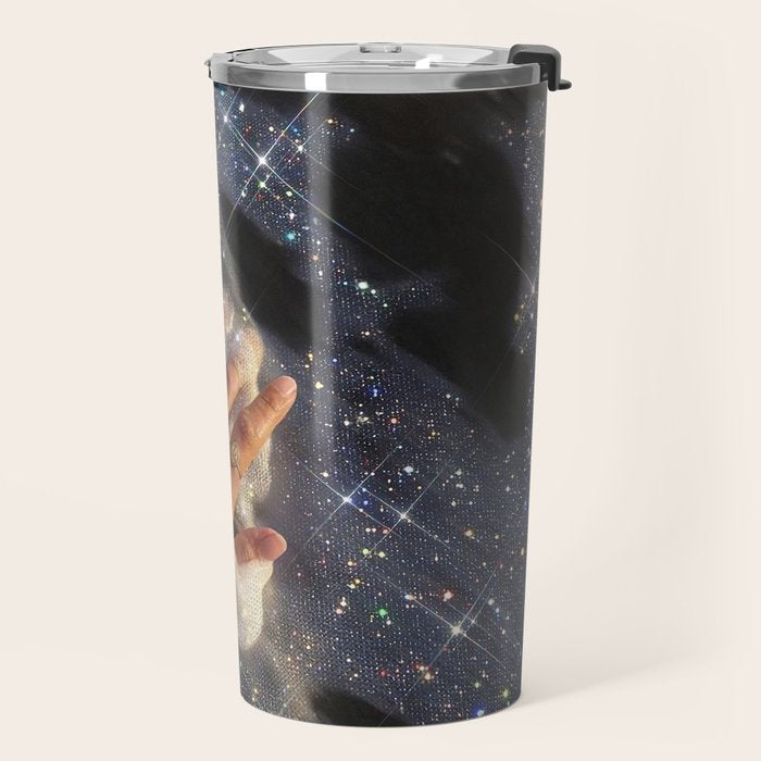 SUMMER, I MISS YOU | collage | waves | ocean | sea | summer | vacation | happy | touch | blue  Travel Mug Gallery Image 2