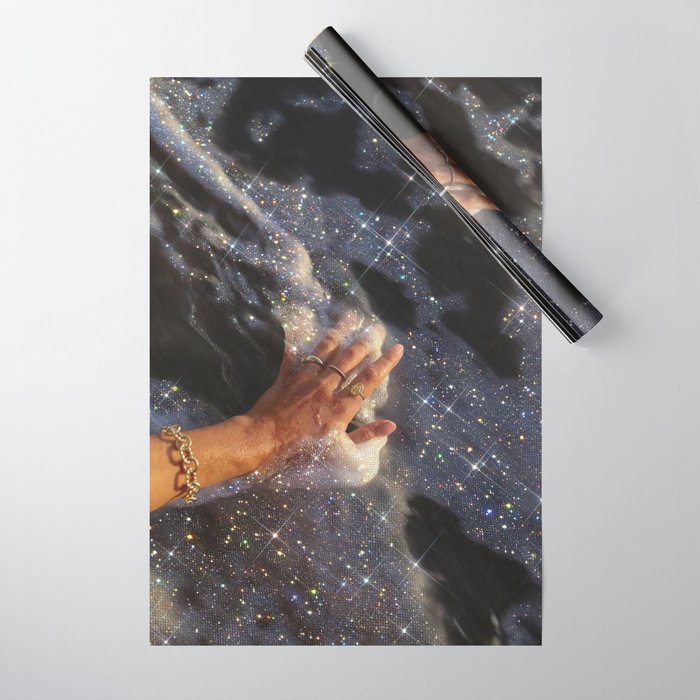 SUMMER, I MISS YOU | collage | waves | ocean | sea | summer | vacation | happy | touch | blue  Wrapping Paper Gallery Image 1