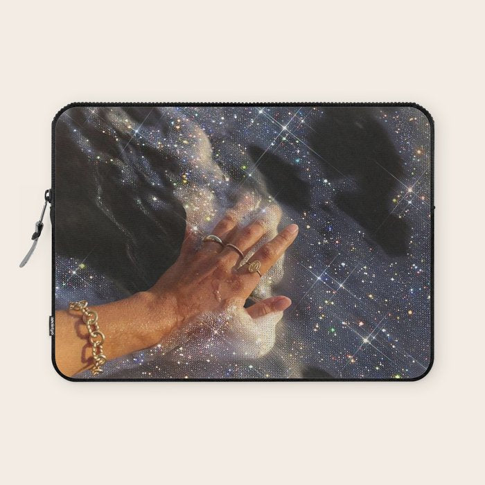 SUMMER, I MISS YOU | collage | waves | ocean | sea | summer | vacation | happy | touch | blue  Laptop Sleeve Gallery Image 1