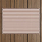 Fine Stripes Narrow Vertical Stripe Pattern in Mocha Brown Outdoor Rug Gallery Image 1