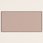 Fine Stripes Narrow Vertical Stripe Pattern in Mocha Brown Desk Mat Gallery Image 3