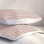 Fine Stripes Narrow Vertical Stripe Pattern in Mocha Brown Pillow Sham Gallery Image 3