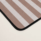 Fine Stripes Narrow Vertical Stripe Pattern in Mocha Brown Desk Mat Gallery Image 4